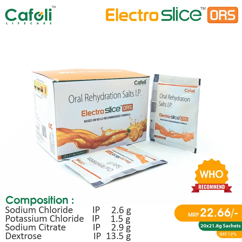 ORS Sachet at the best price in PCD Pharma Franchise for Electrolyte Solution, Rehydration Therapy.